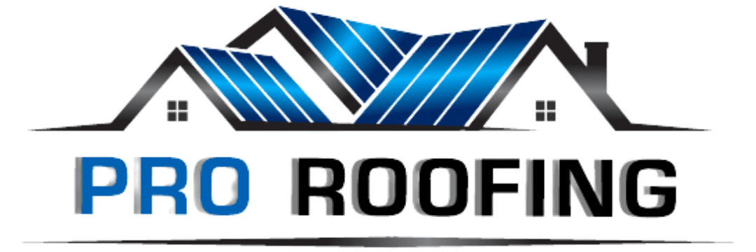 Pro Roofing Logo in Black And Blue Color Image Large